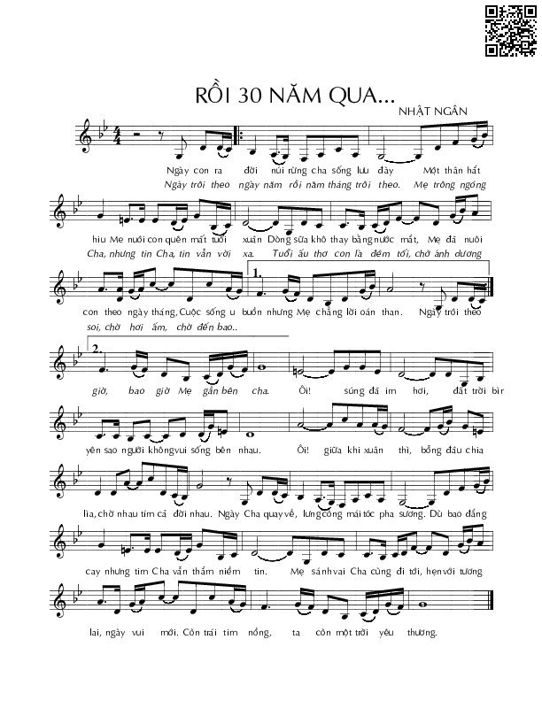 Page 3 of Sheet music PDF Rồi ba mươi năm qua - Nhật Ngân