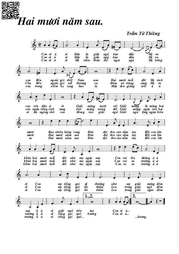 Page 5 of Sheet music PDF Rồi hai mươi năm sau - Trầm Tử Thiêng