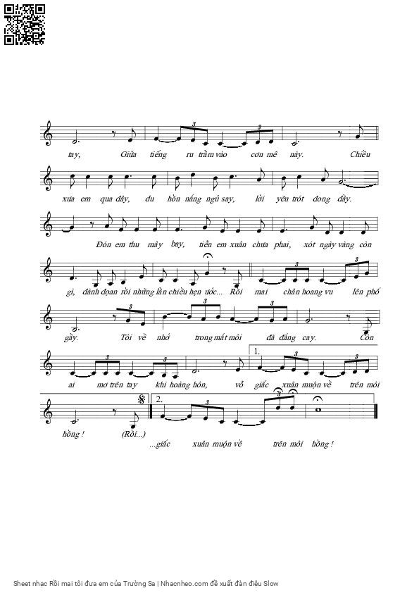 Page 6 of Sheet music PDF Rồi mai tôi đưa em - Trường Sa