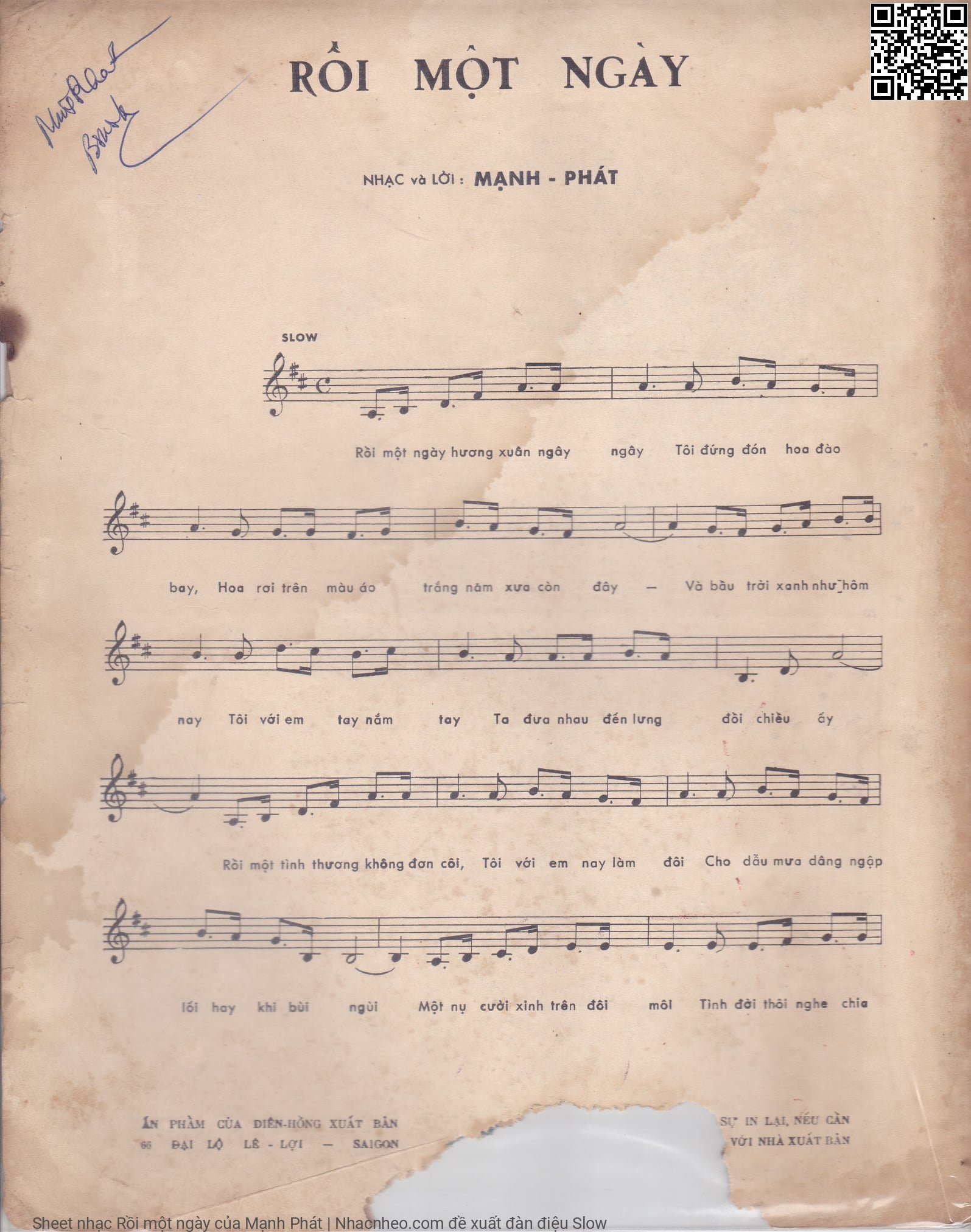 Page 2 of Sheet music PDF Rồi một ngày - Mạnh Phát