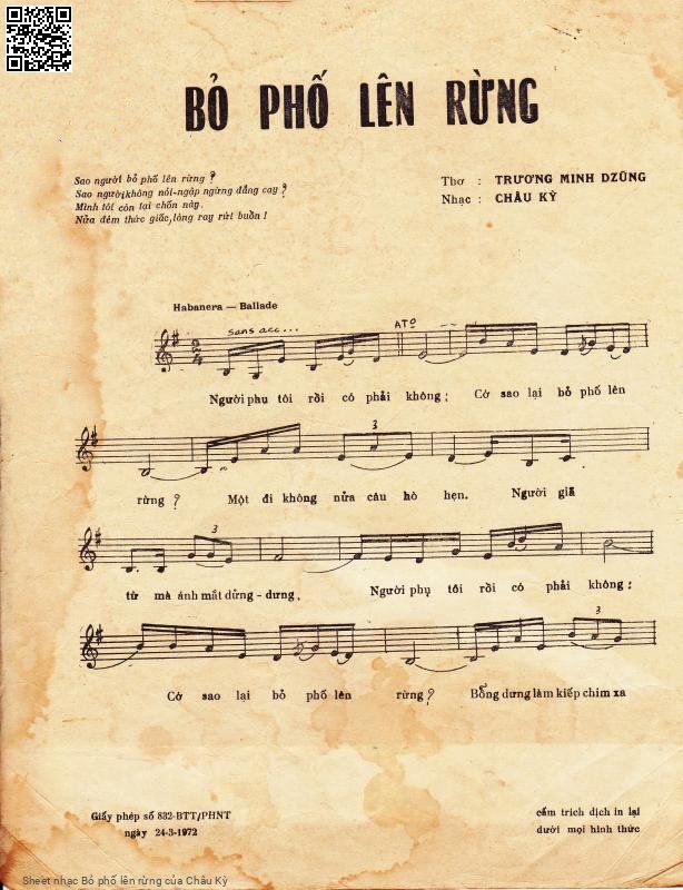 Page 2 of Sheet music PDF Bỏ phố lên rừng - Châu Kỳ