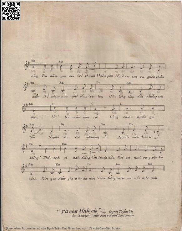 Page 3 of Sheet music PDF Ru con tình cũ - Đynh Trầm Ca