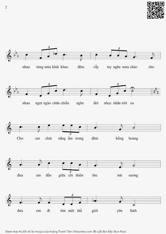Page 2 of Sheet music PDF Ru đời chỉ là mơ qua - Hoàng Thanh Tâm