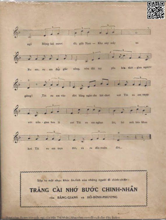 Page 3 of Sheet music PDF Ru em tròn giấc ngủ - Mặc Thế Nhân