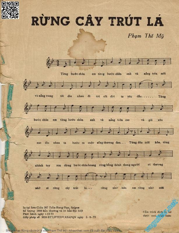 Page 2 of Sheet music PDF Rừng cây trút lá - Phạm Thế Mỹ