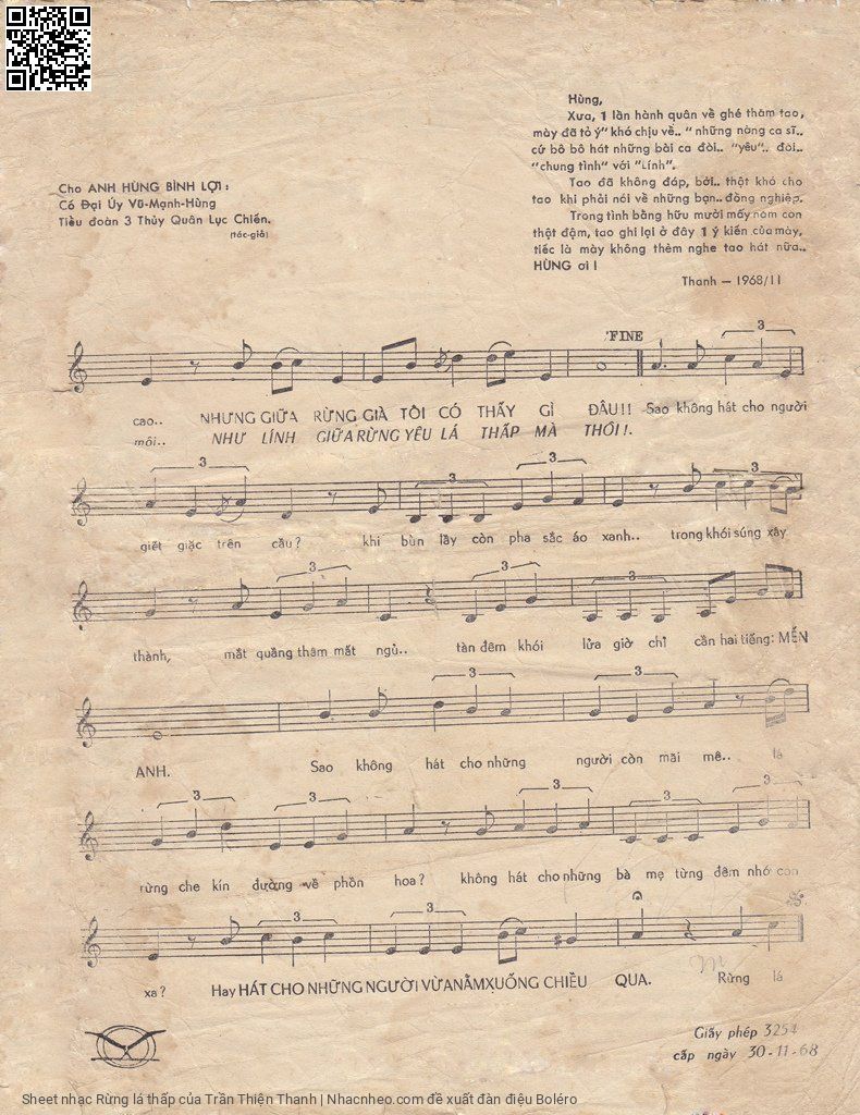 Page 3 of Sheet music PDF Rừng lá thấp - Trần Thiện Thanh