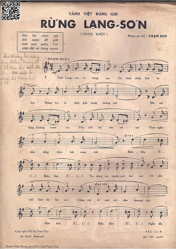 Page 2 of Sheet music PDF Rừng Lạng Sơn - Phạm Duy