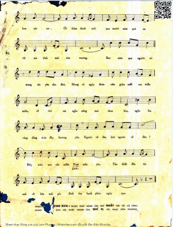 Page 3 of Sheet music PDF Rừng xưa - Lam Phương
