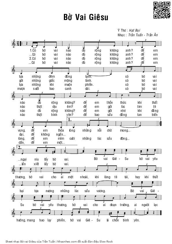 Sheet PDF of Bờ vai Giêsu