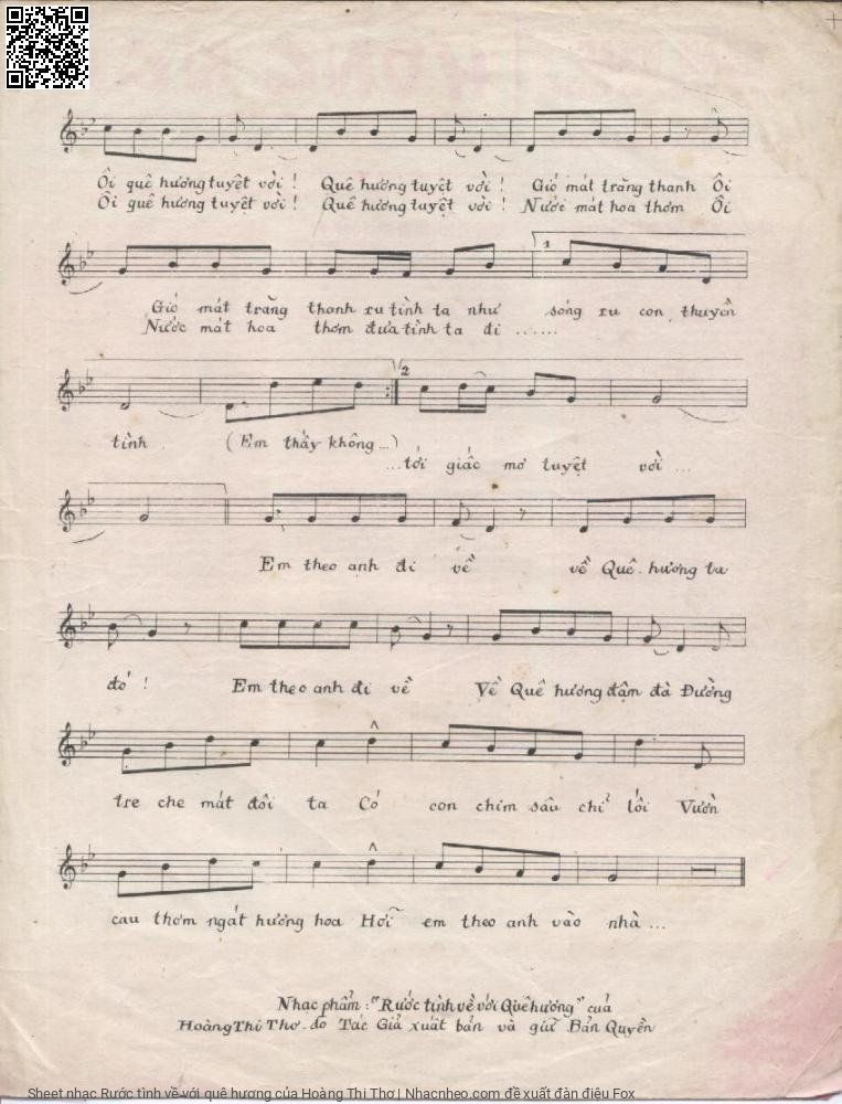 Page 3 of Sheet music PDF Rước tình về với quê hương - Hoàng Thi Thơ