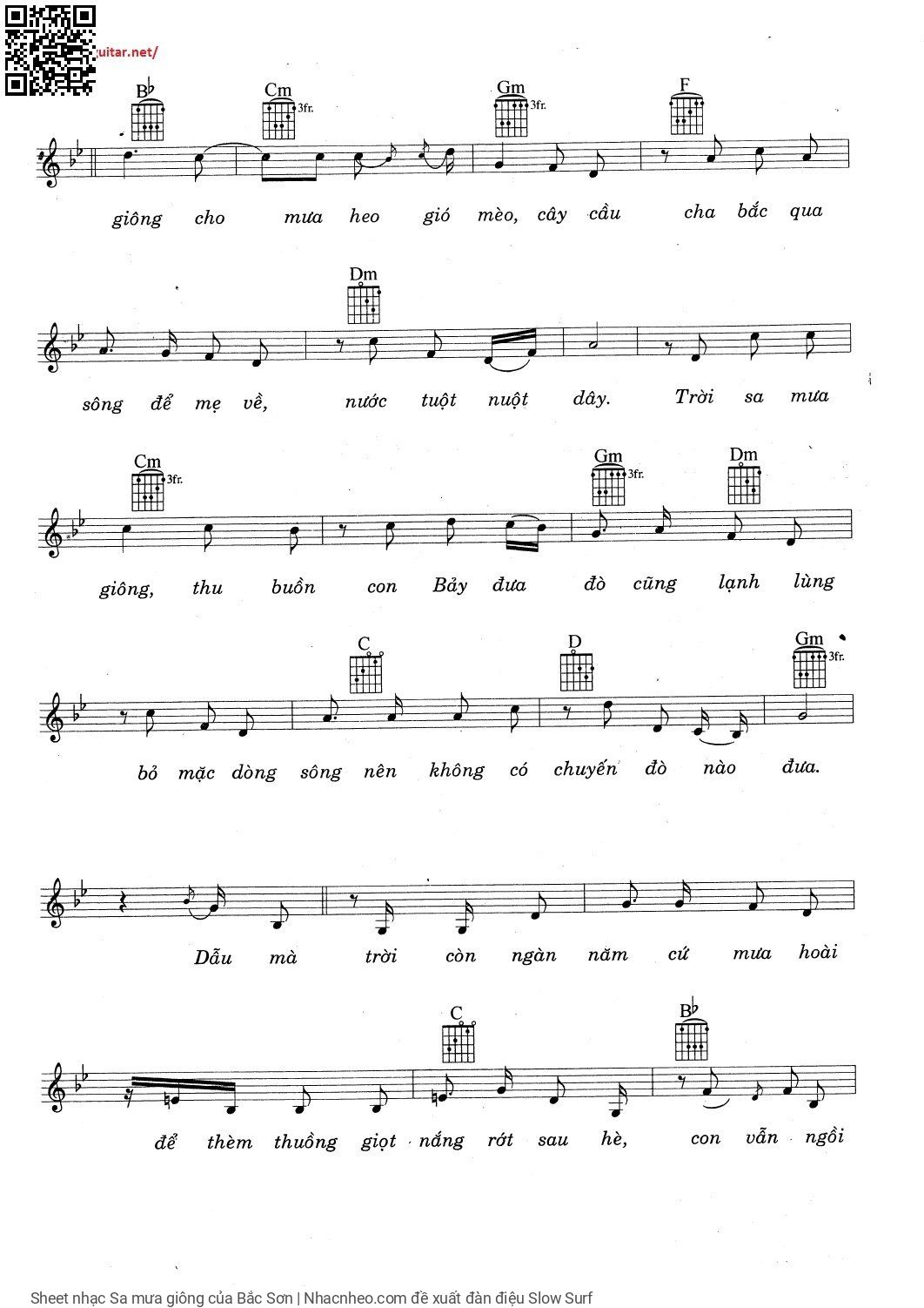 Page 3 of Sheet music PDF Sa mưa giông - Bắc Sơn