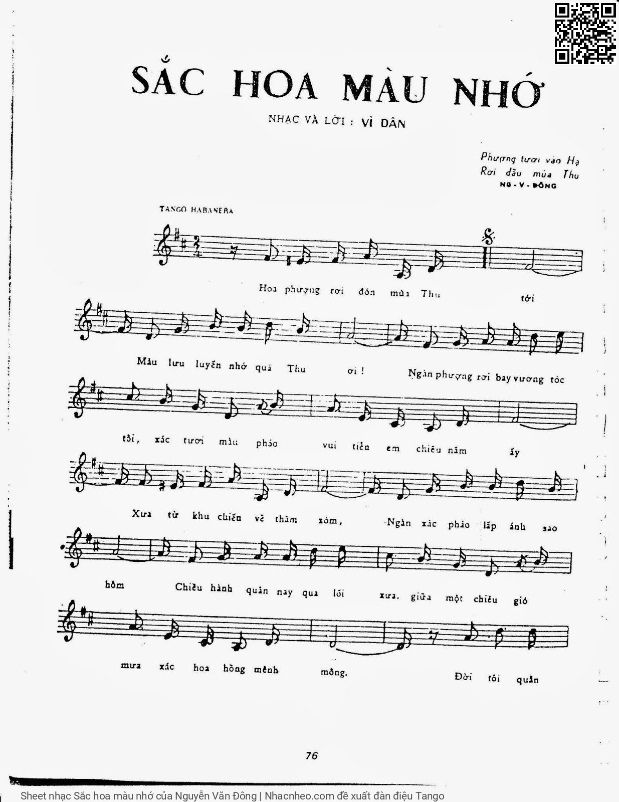 Page 2 of Sheet music PDF Sắc hoa màu nhớ - Nguyễn Văn Đông