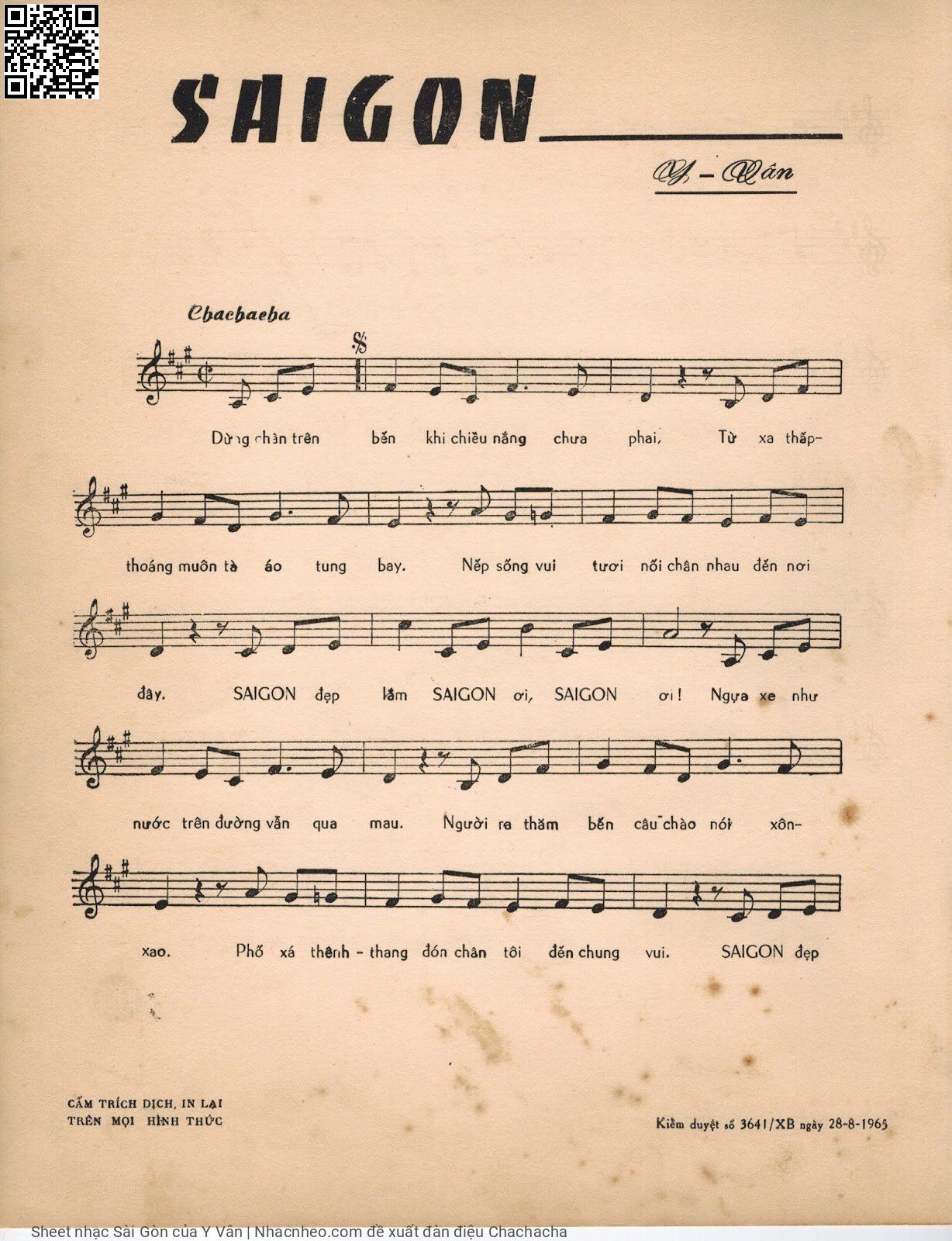 Page 2 of Sheet music PDF Sài Gòn - Y Vân