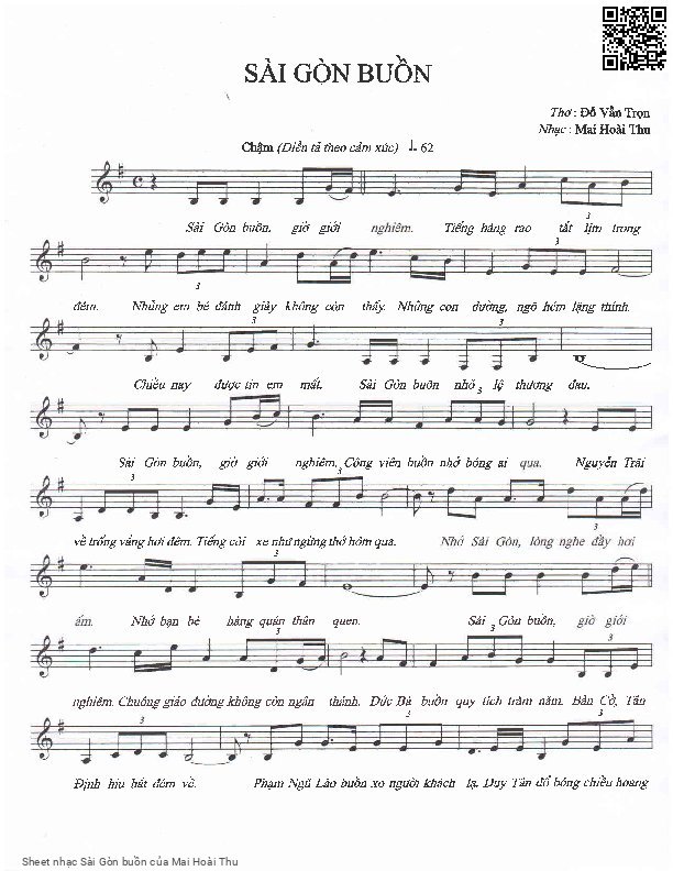 Sheet PDF of Sài Gòn buồn