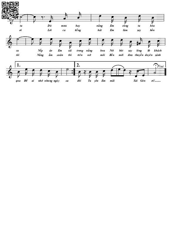 Page 2 of Sheet music PDF Sài Gòn ca - Thuận Hà