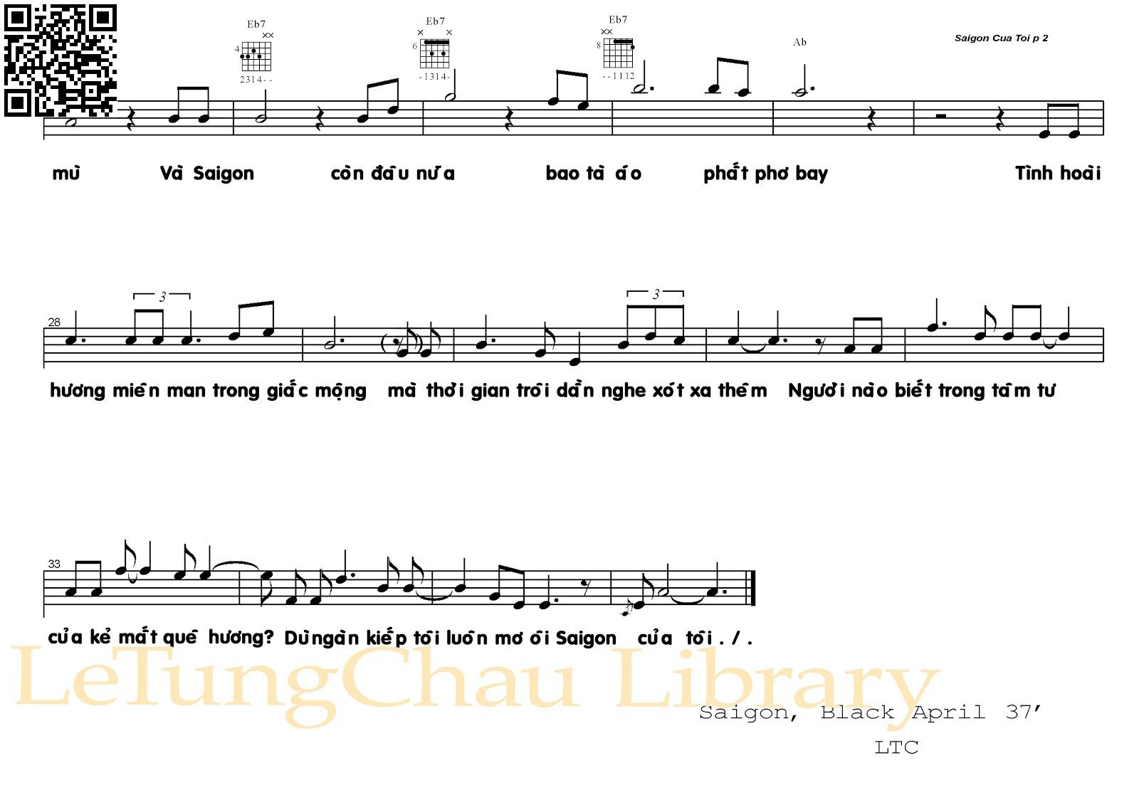 Page 2 of Sheet music PDF Sài Gòn của tôi - Phan Kiên