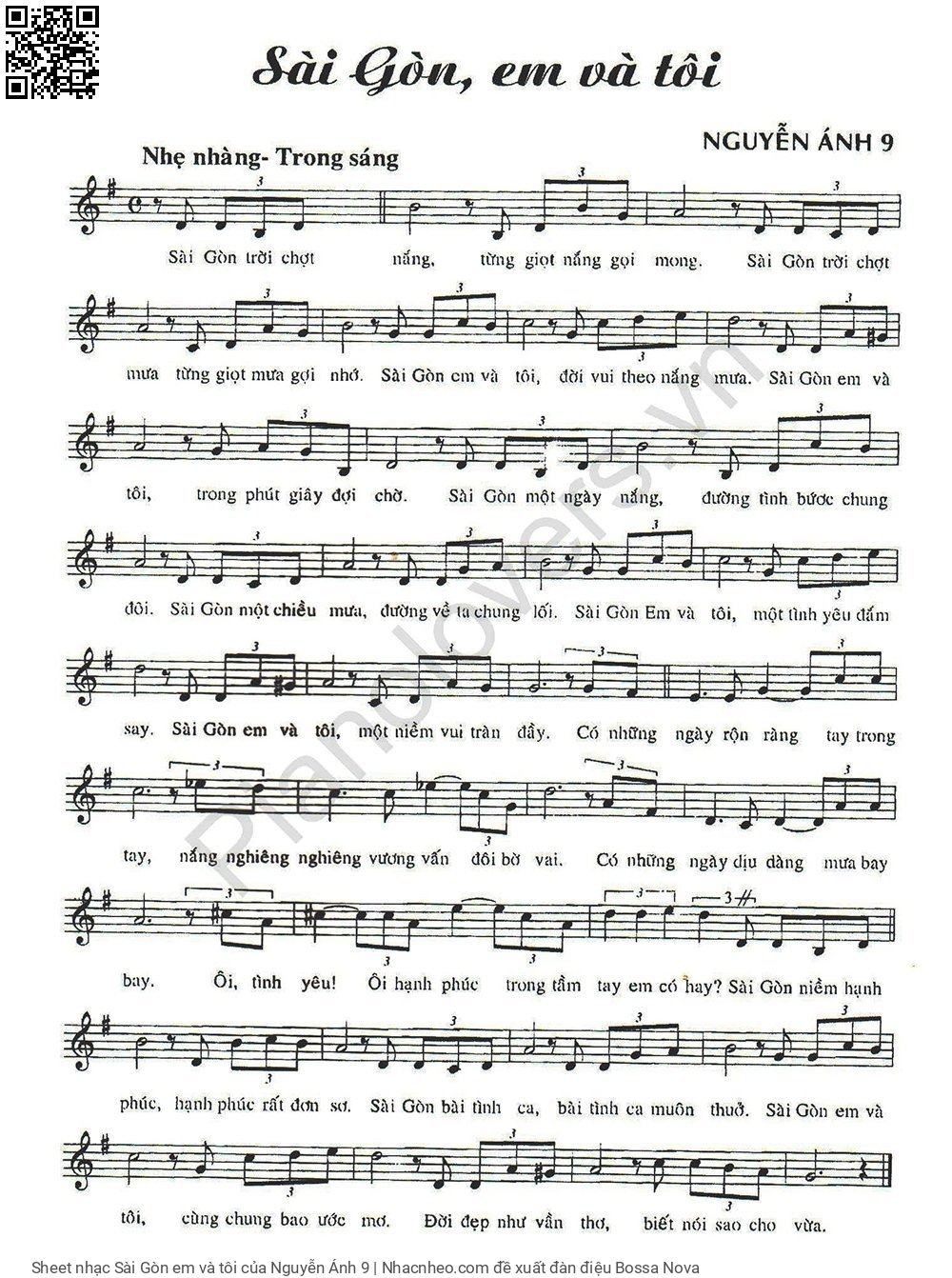 Sheet PDF of Sài Gòn em và tôi