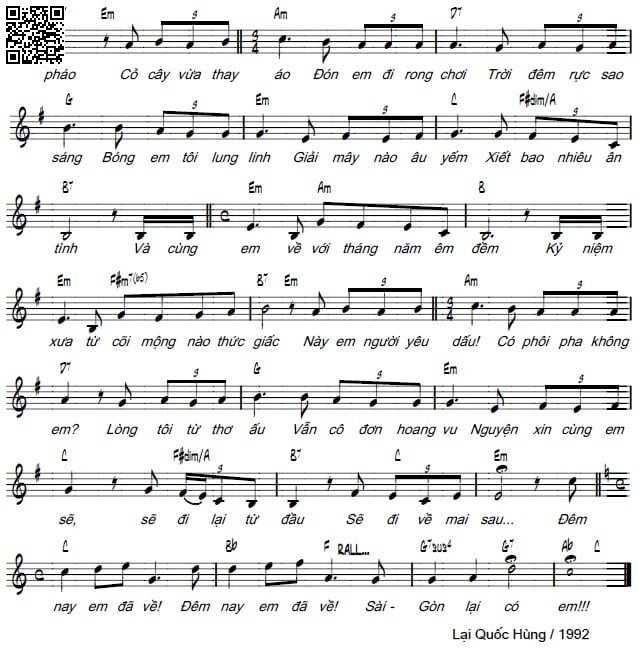 Page 2 of Sheet music PDF Sài Gòn lại có em - Lại Quốc Hùng
