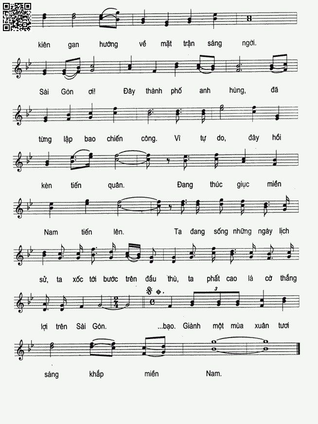 Page 2 of Sheet music PDF Sài Gòn quật khởi - Hồ Bắc