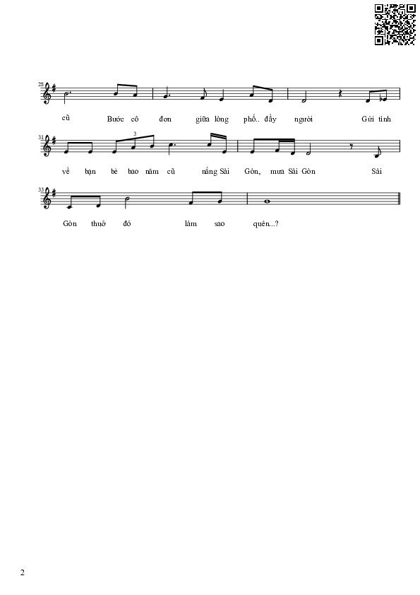 Page 2 of Sheet music PDF Sài Gòn thuở đó làm sao quên - Lê Khắc Bình