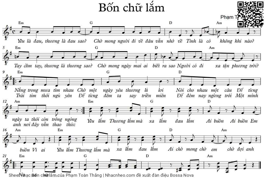 Page 2 of Sheet music PDF Bốn chữ lắm - Phạm Toàn Thắng
