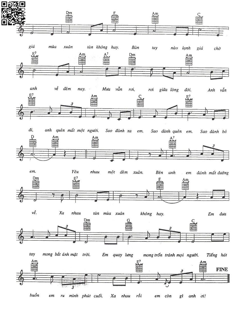 Page 2 of Sheet music PDF Sao đành xa anh - Nguyệt Ánh