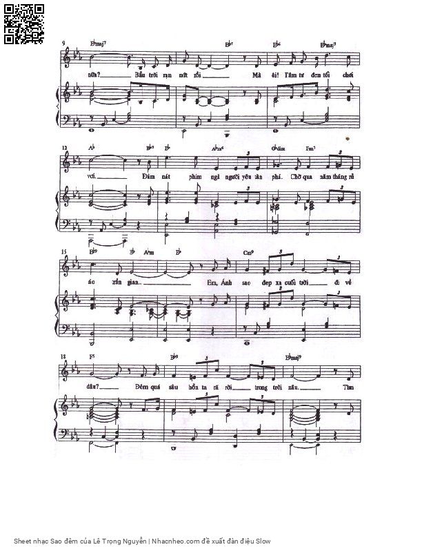 Page 3 of Sheet music PDF Sao đêm - Lê Trọng Nguyễn