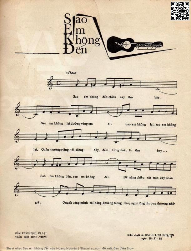 Page 2 of Sheet music PDF Sao em không đến - Hoàng Nguyên