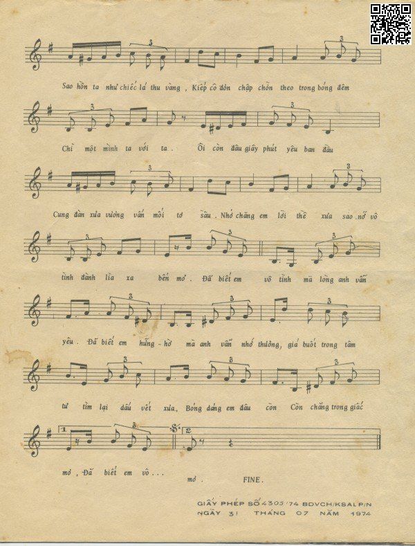 Page 2 of Sheet music PDF Sao em vô tình - Nguyễn Hữu Sáng