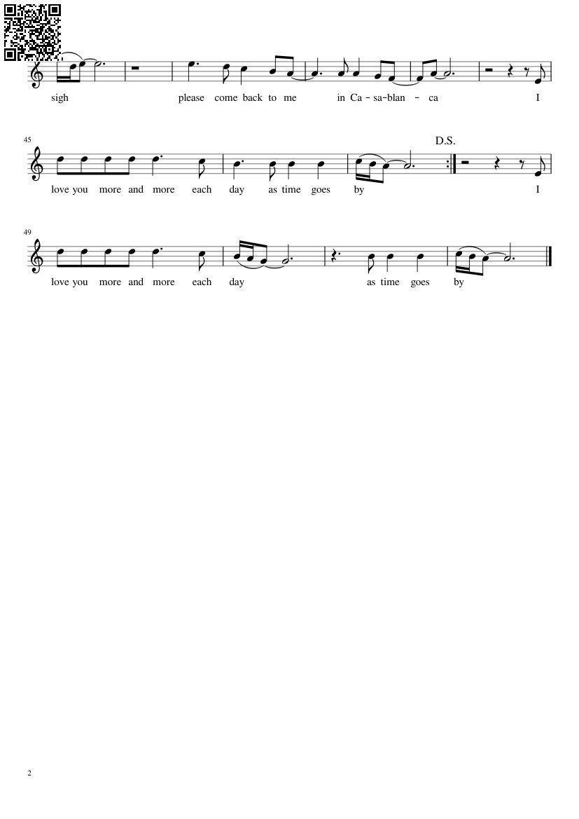 Page 2 of Sheet music PDF Sao không đến bên em (Casablanca) - Bertie Higgins