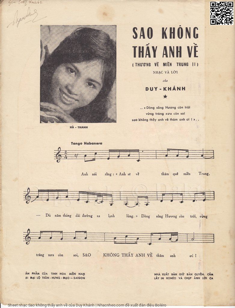 Page 2 of Sheet music PDF Sao không thấy anh về - Duy Khánh