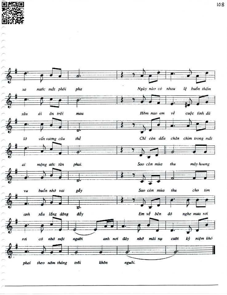 Page 2 of Sheet music PDF Sao vẫn còn mùa thu - Ngô Thụy Miên