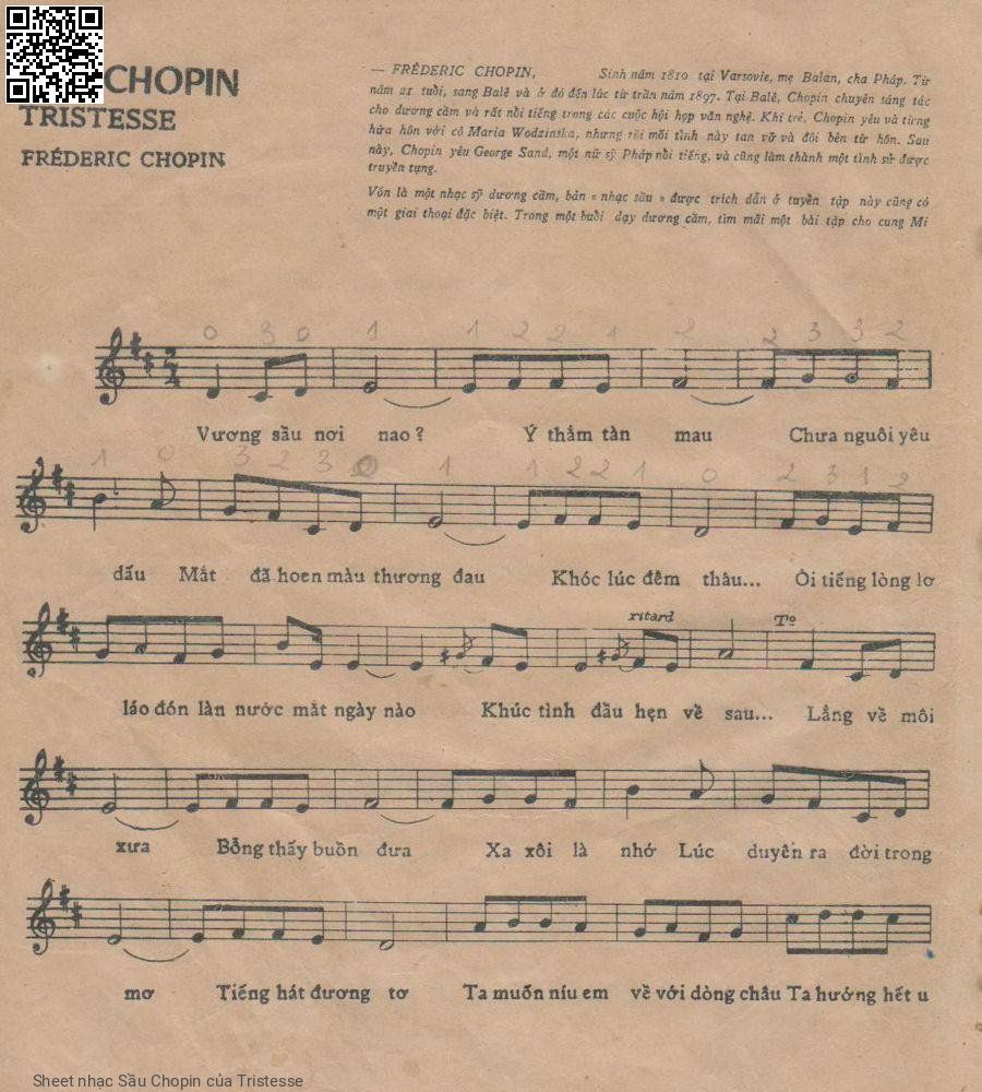 Sheet PDF of Sầu Chopin - Tristesse