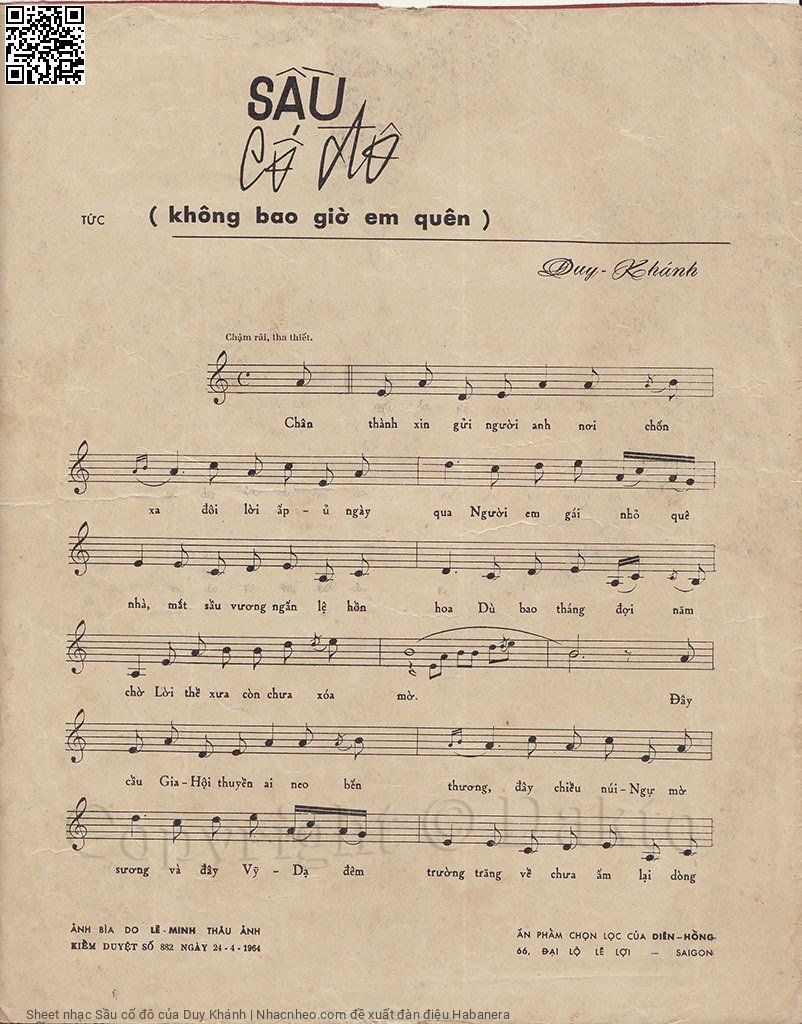 Page 2 of Sheet music PDF Sầu cố đô - Duy Khánh
