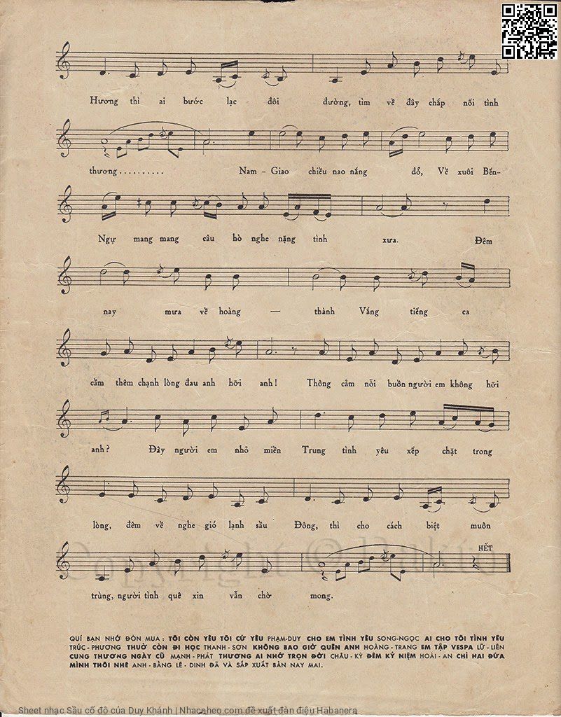 Page 3 of Sheet music PDF Sầu cố đô - Duy Khánh