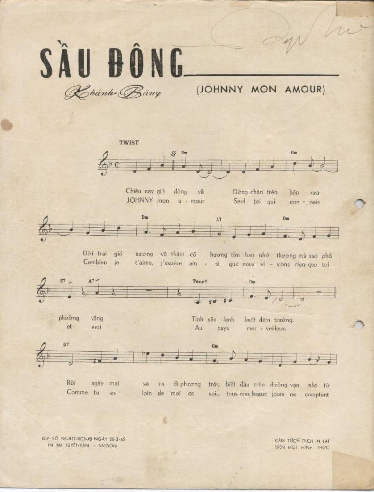 Page 2 of Sheet music PDF Sầu đông - Khánh Băng