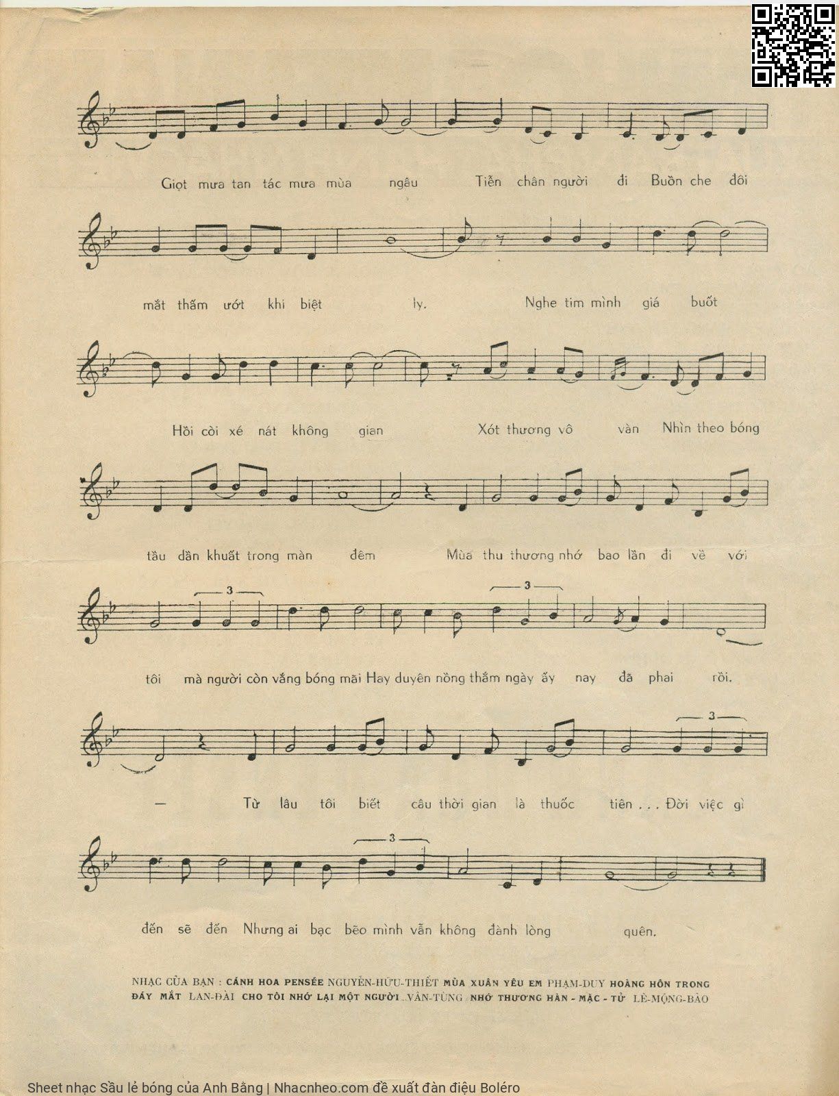 Page 3 of Sheet music PDF Sầu lẻ bóng - Anh Bằng