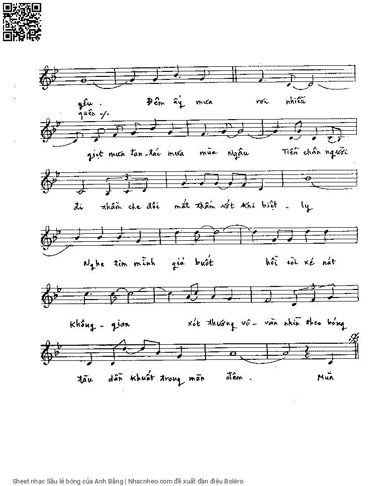 Page 6 of Sheet music PDF Sầu lẻ bóng - Anh Bằng