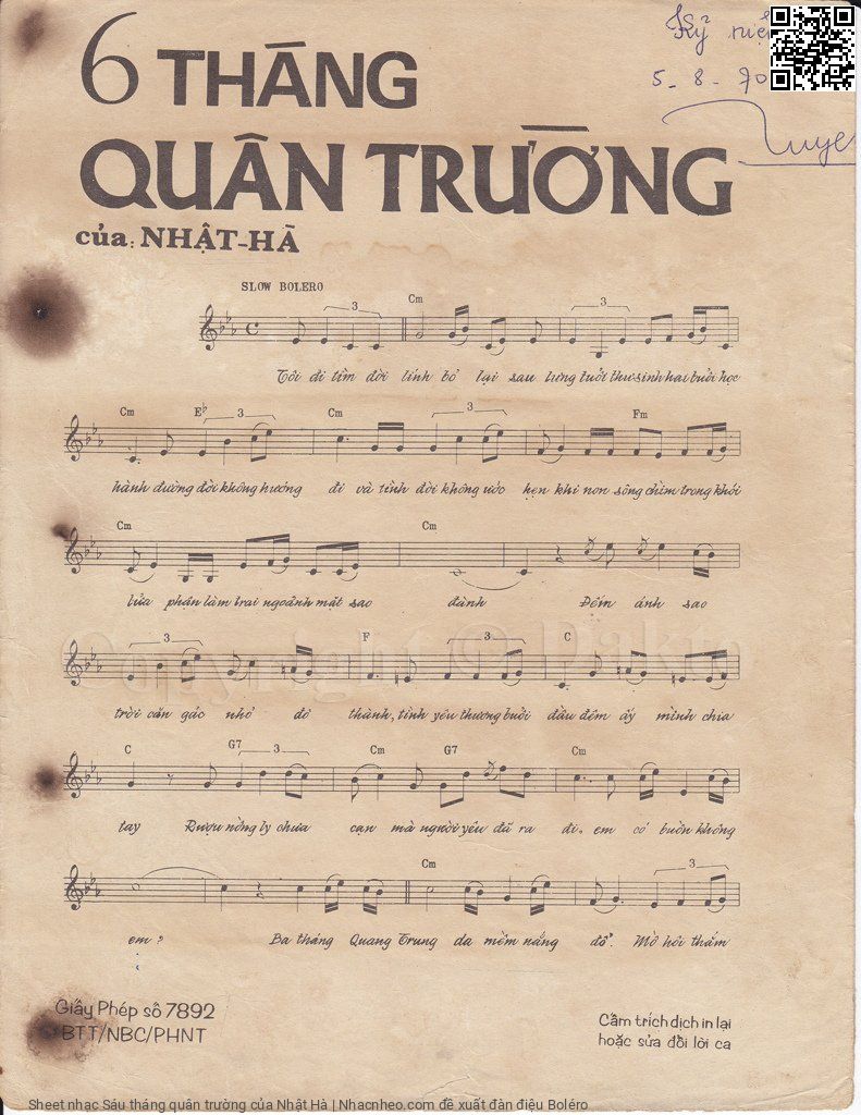 Page 2 of Sheet music PDF Sáu tháng quân trường - Nhật Hà