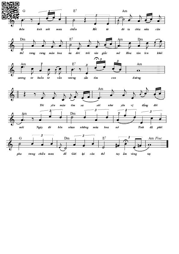 Page 2 of Sheet music PDF Sầu tím hoa xoan - Thuận Hà