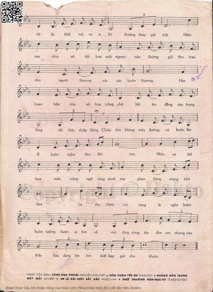 Page 3 of Sheet music PDF Sầu tím thiệp hồng - Hoài Linh