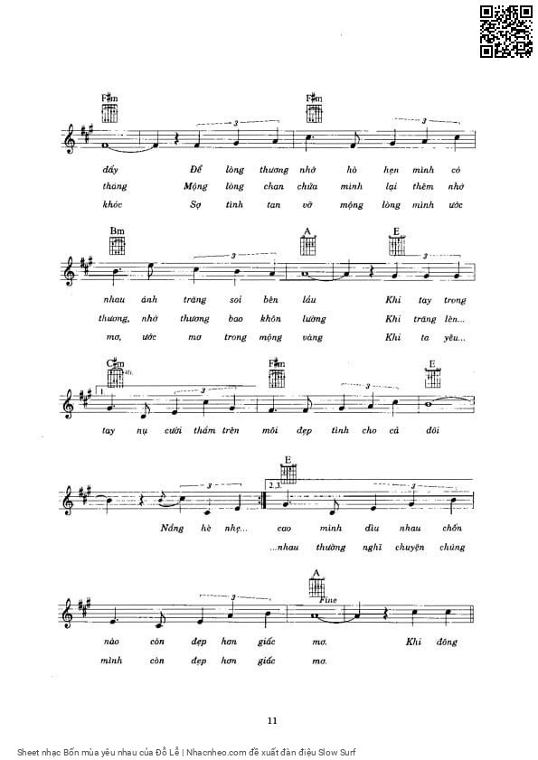 Page 2 of Sheet music PDF Bốn mùa yêu nhau - Đỗ Lễ