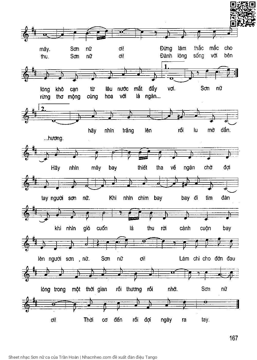 Page 2 of Sheet music PDF Sơn nữ ca - Trần Hoàn