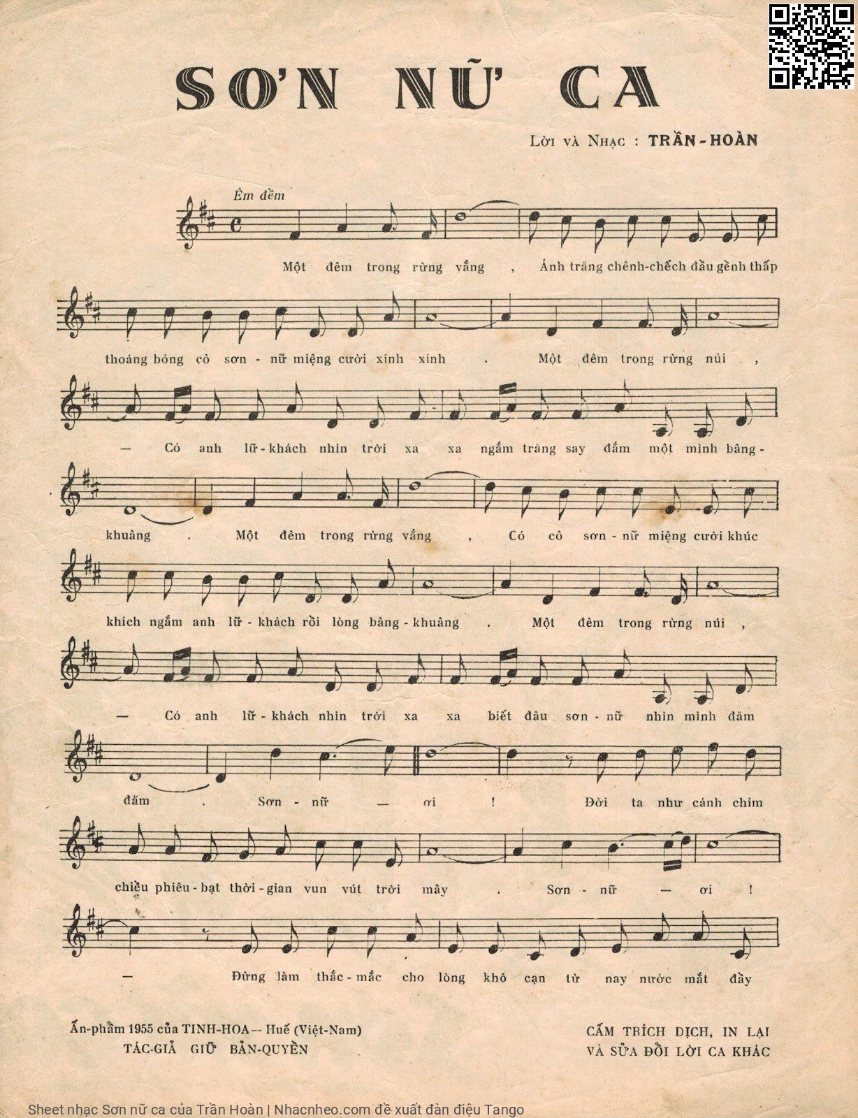 Page 4 of Sheet music PDF Sơn nữ ca - Trần Hoàn