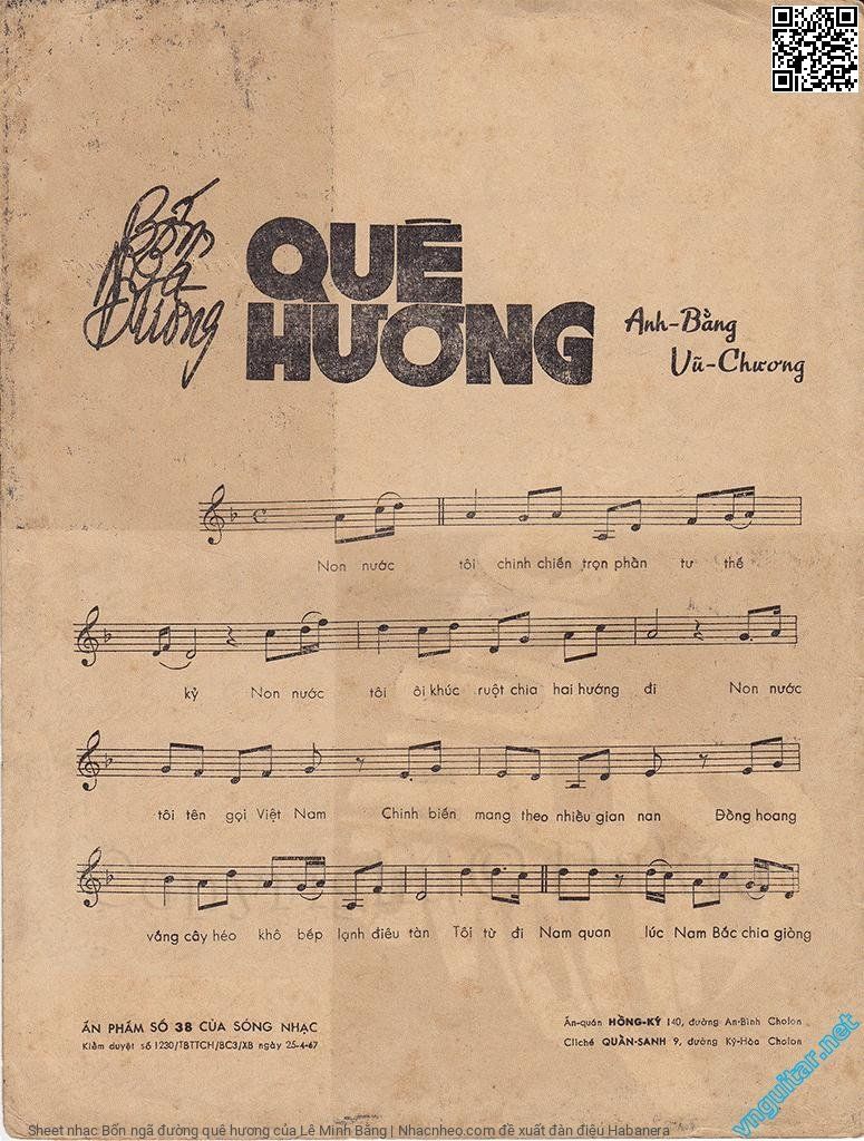 Page 2 of Sheet music PDF Bốn ngã đường quê hương - Lê Minh Bằng