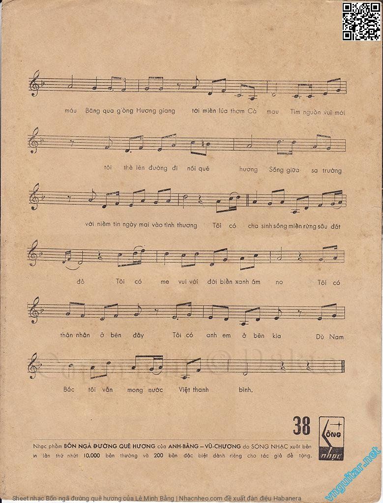Page 3 of Sheet music PDF Bốn ngã đường quê hương - Lê Minh Bằng