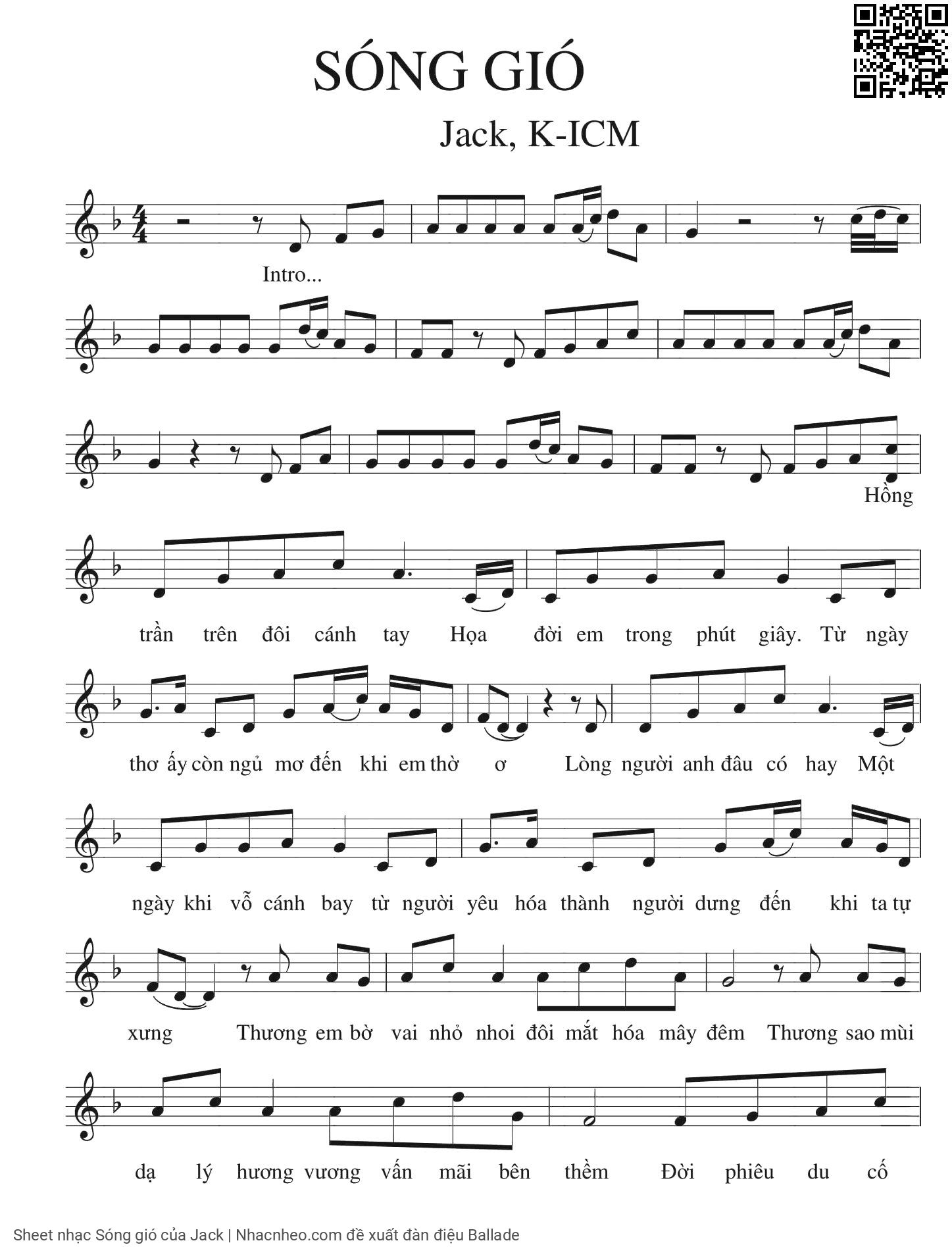 Page 4 of Sheet music PDF Sóng gió - Jack
