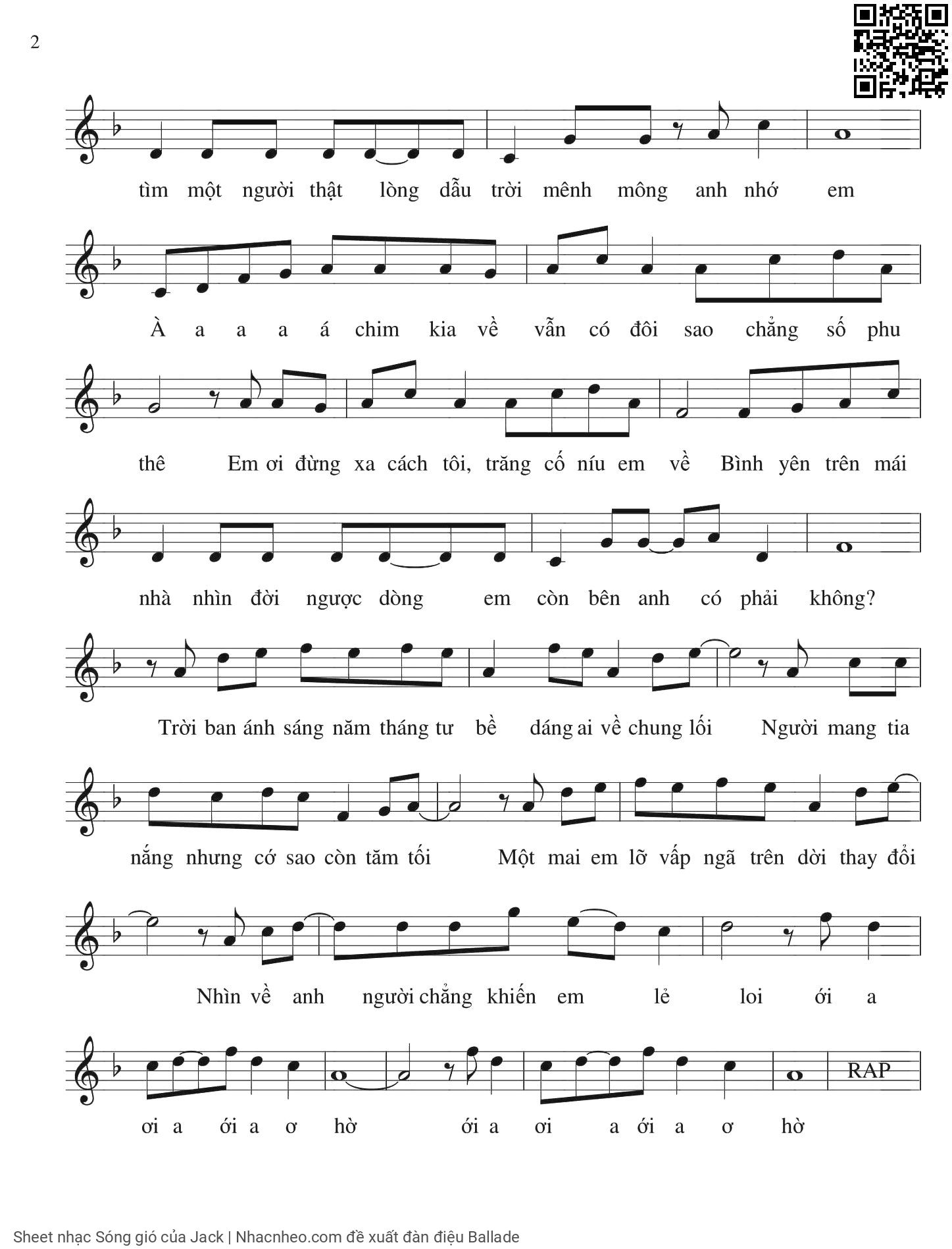 Page 5 of Sheet music PDF Sóng gió - Jack