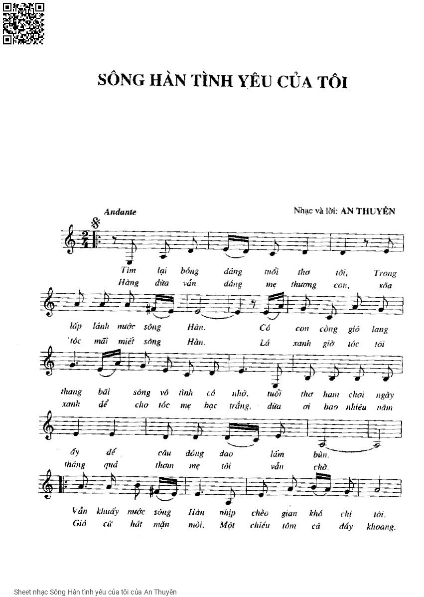 Sheet PDF of Sông Hàn tình yêu của tôi