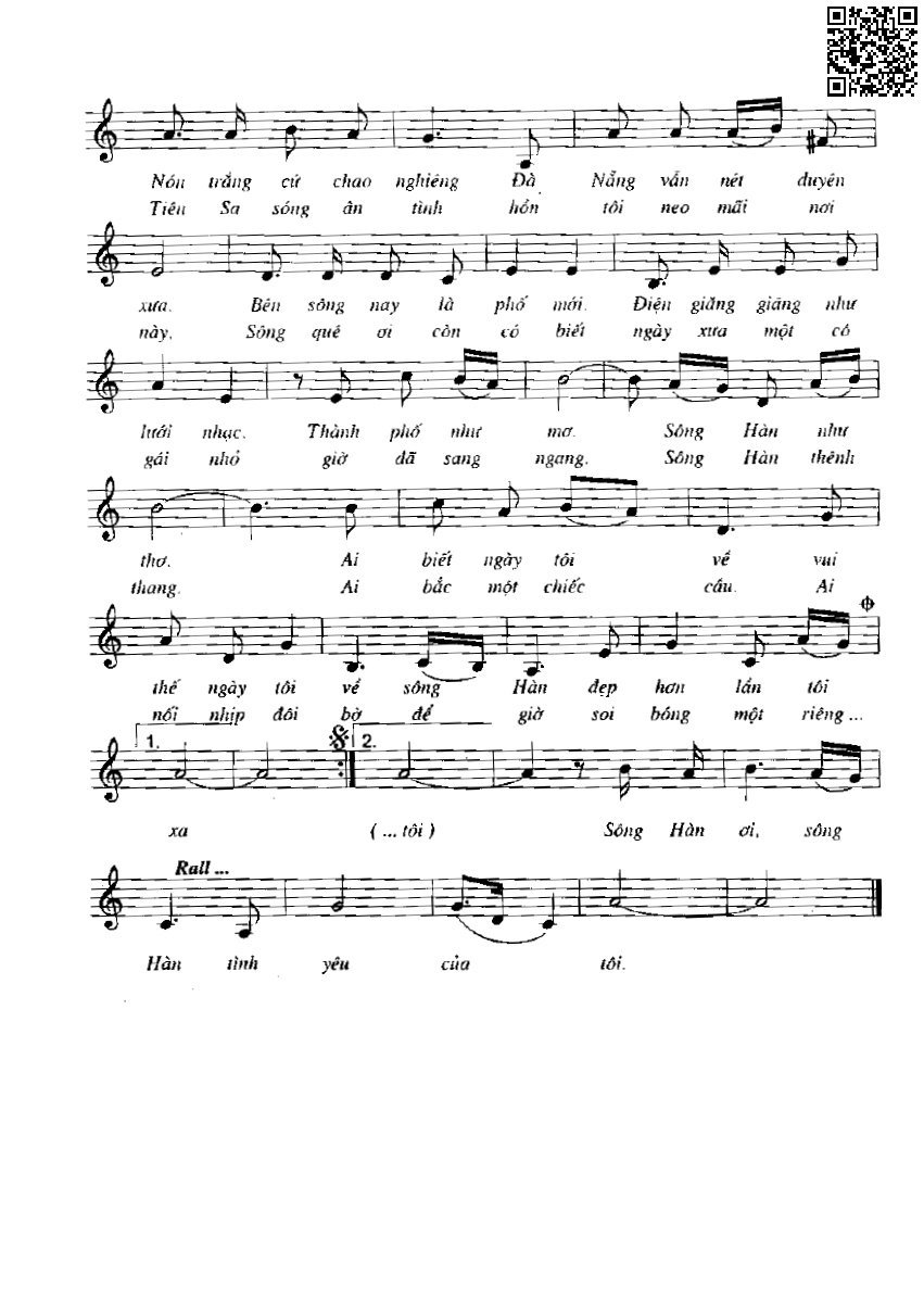 Page 2 of Sheet music PDF Sông Hàn tình yêu của tôi - An Thuyên